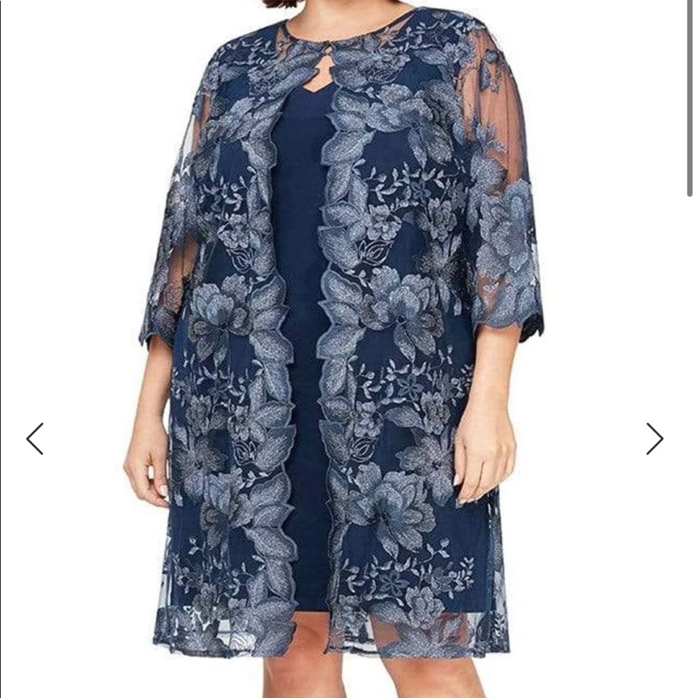 Alex Evenings - 84122202 Floral Embellished Matte Jersey Dress